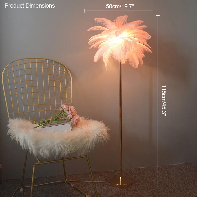 WOMO Feather Palm Tree Floor Lamp with Tray-WM7052 - Image 80