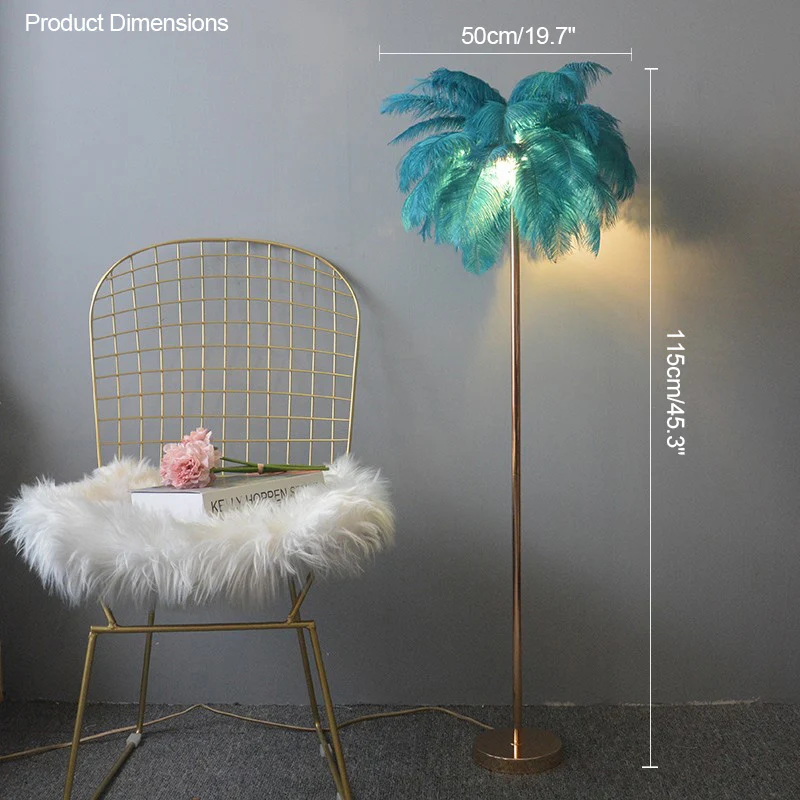 WOMO Feather Palm Tree Floor Lamp with Tray-WM7052 - Image 82