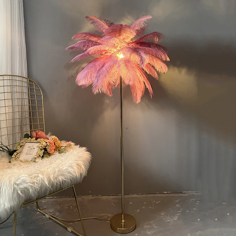 WOMO Feather Palm Tree Floor Lamp with Tray-WM7052 - Image 83