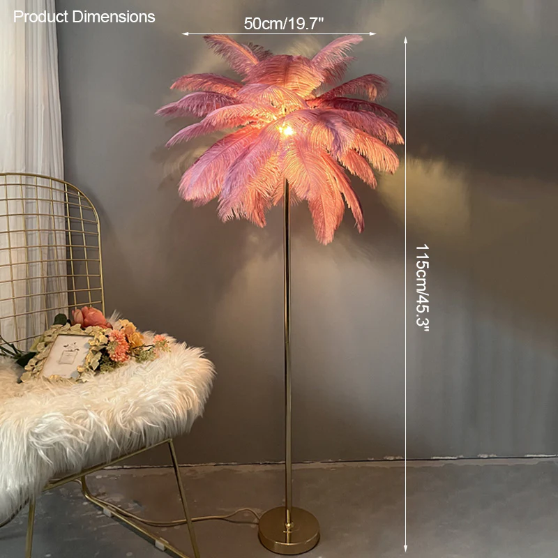 WOMO Feather Palm Tree Floor Lamp with Tray-WM7052 - Image 84