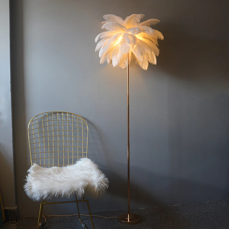 WOMO Feather Palm Tree Floor Lamp with Tray-WM7052 - Image 85