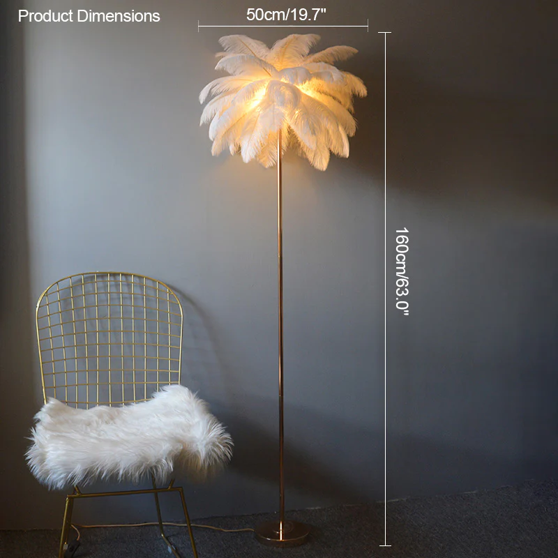 WOMO Feather Palm Tree Floor Lamp with Tray-WM7052 - Image 86