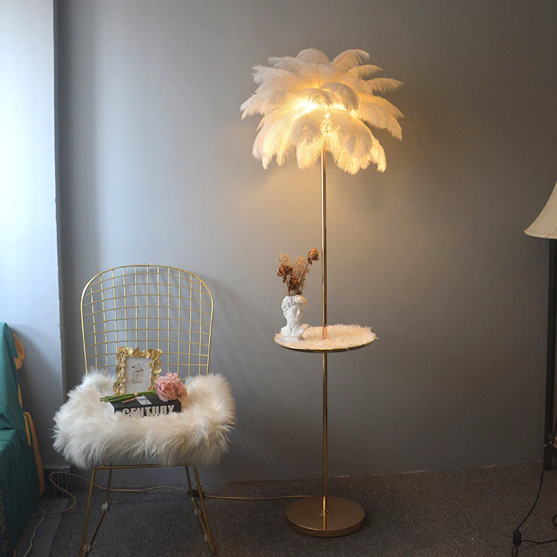 WOMO Feather Palm Tree Floor Lamp with Tray-WM7052 - Image 87