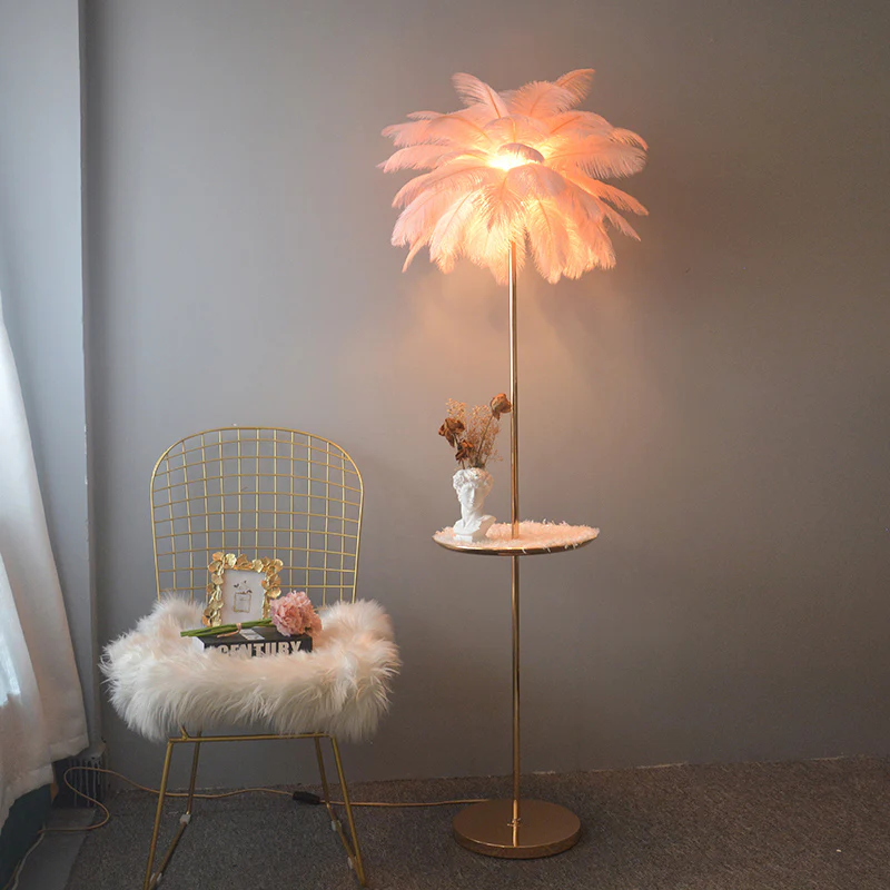WOMO Feather Palm Tree Floor Lamp with Tray-WM7052 - Image 89