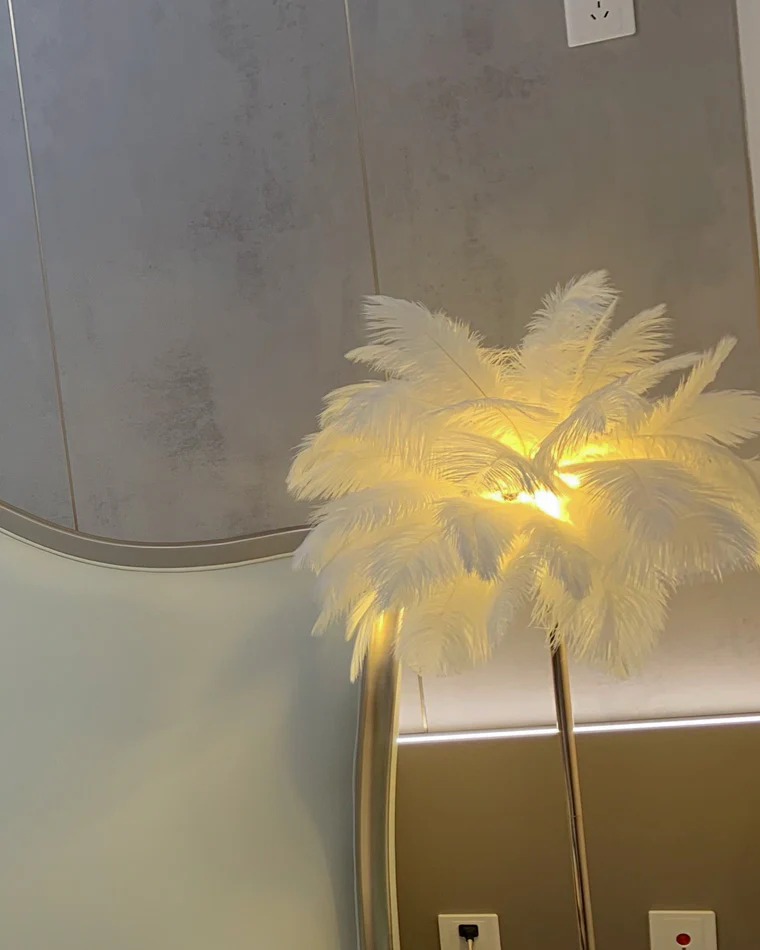 WOMO Feather Palm Tree Floor Lamp with Tray-WM7052 - Image 9