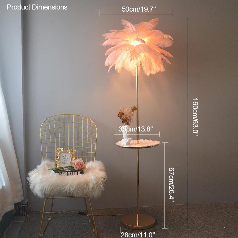 WOMO Feather Palm Tree Floor Lamp with Tray-WM7052 - Image 90