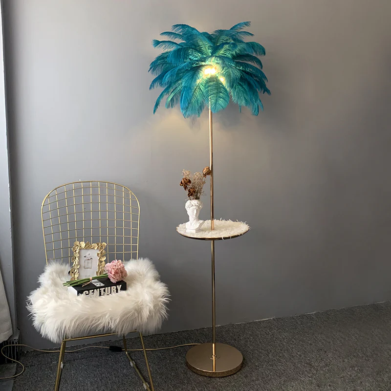 WOMO Feather Palm Tree Floor Lamp with Tray-WM7052 - Image 91