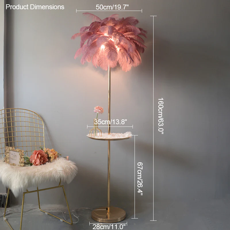 WOMO Feather Palm Tree Floor Lamp with Tray-WM7052 - Image 96