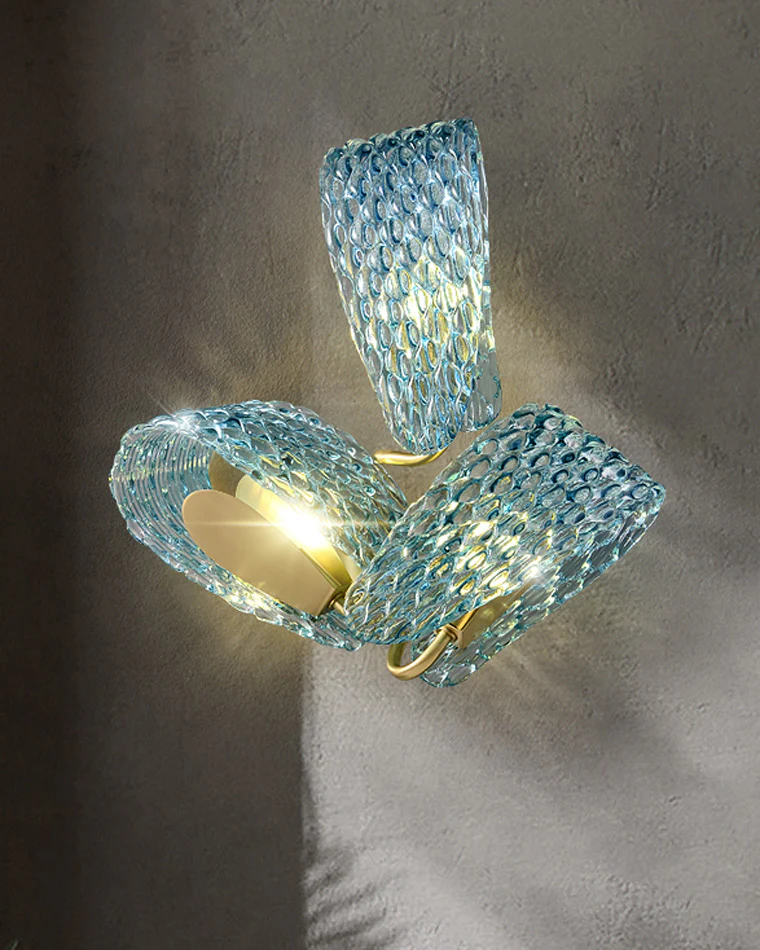 WOMO Peacock Art Glass Wall Sconce-WM6095 - Image 2