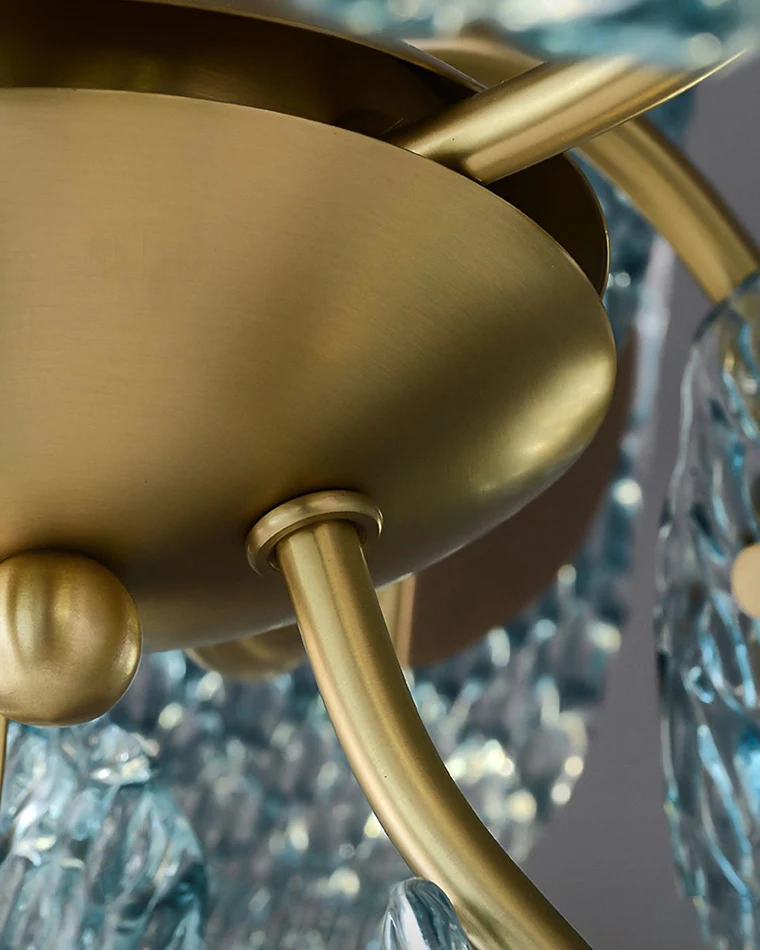 WOMO Peacock Blue Art Glass Chandelier-WM2213b - Image 34