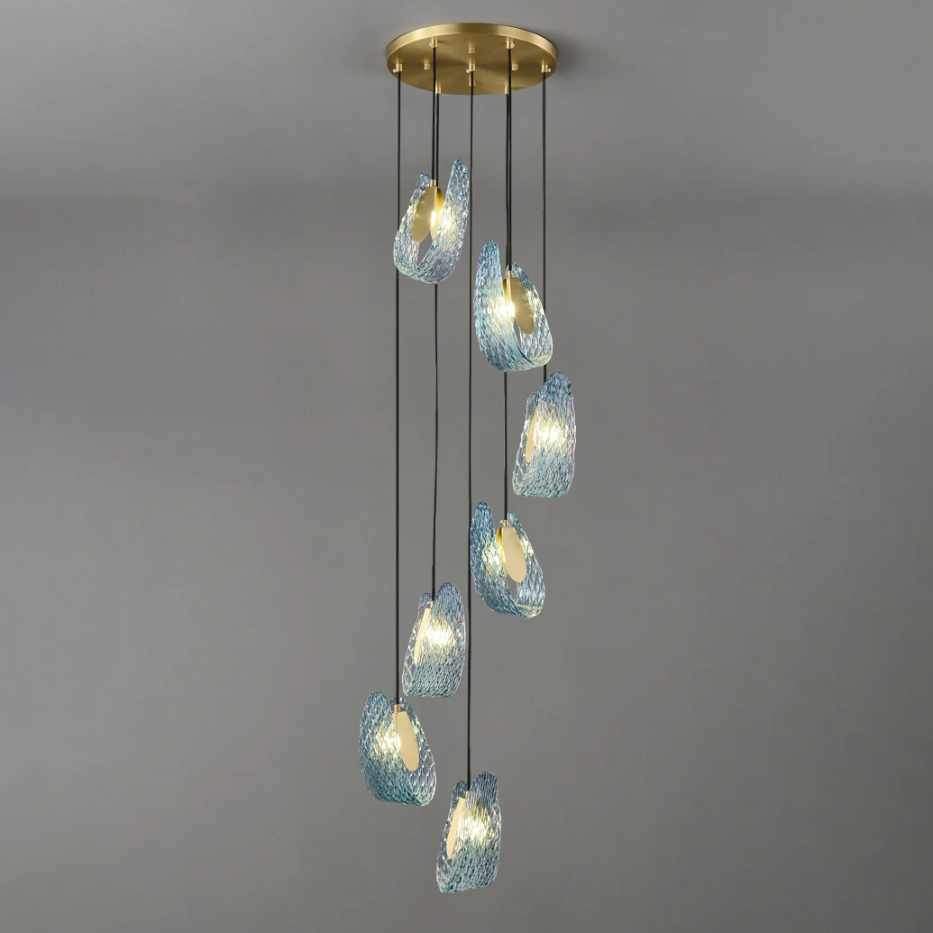 WOMO Peacock Blue Art Glass Pendant Light-WM2213a - Image 21
