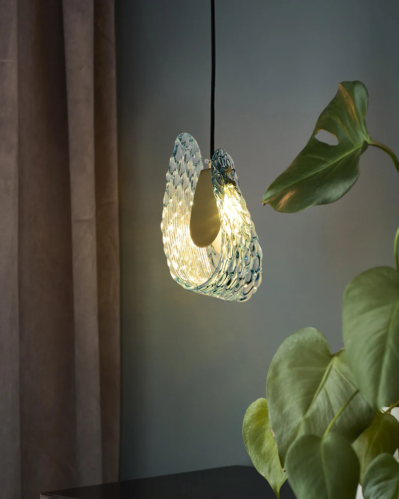 WOMO Peacock Blue Art Glass Pendant Light-WM2213a - Image 5