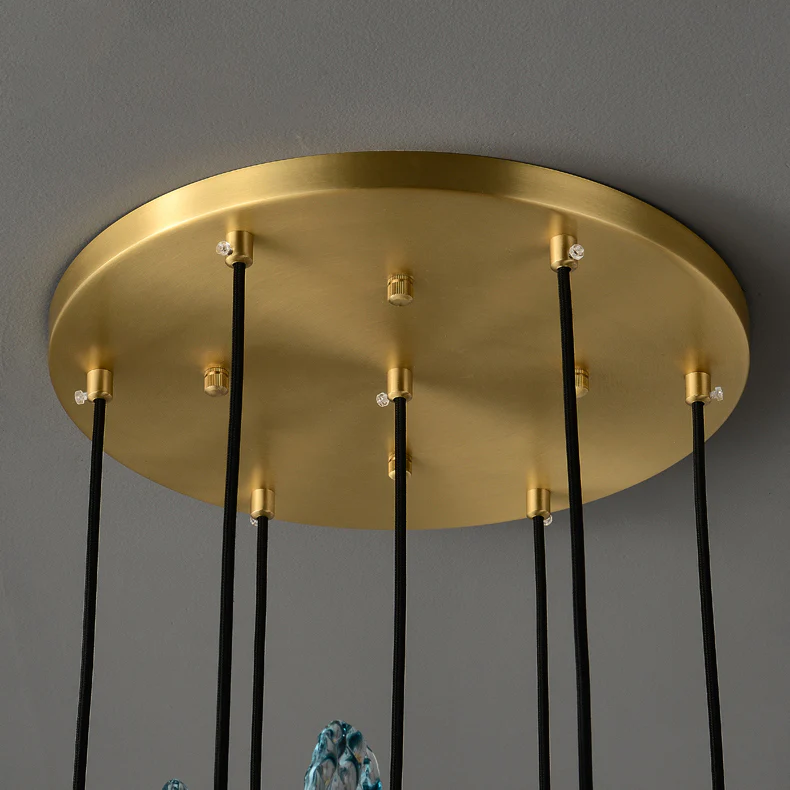 WOMO Peacock Blue Art Glass Pendant Light-WM2213a - Image 6