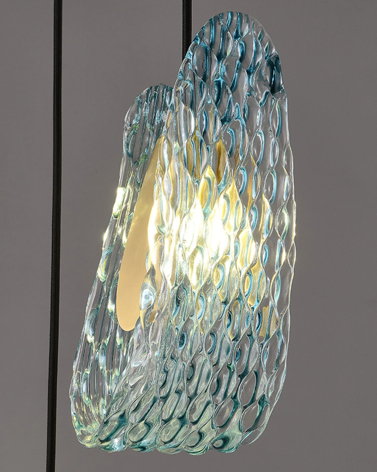 WOMO Peacock Blue Art Glass Pendant Light-WM2213a - Image 9
