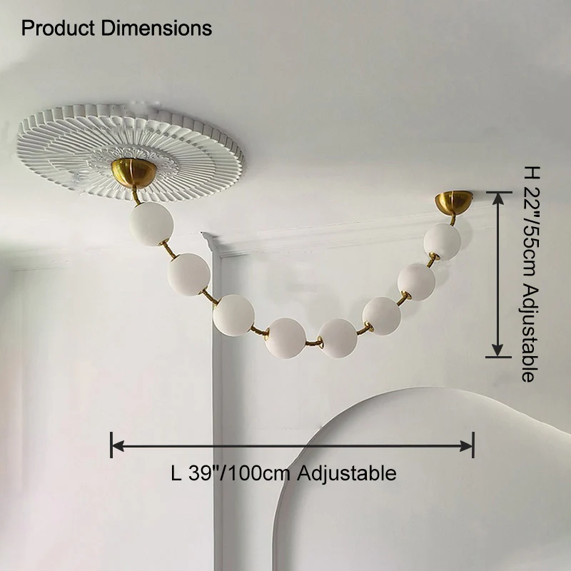 WOMO Pearl Acrylic Ball Chandelier-WM2705 - Image 12