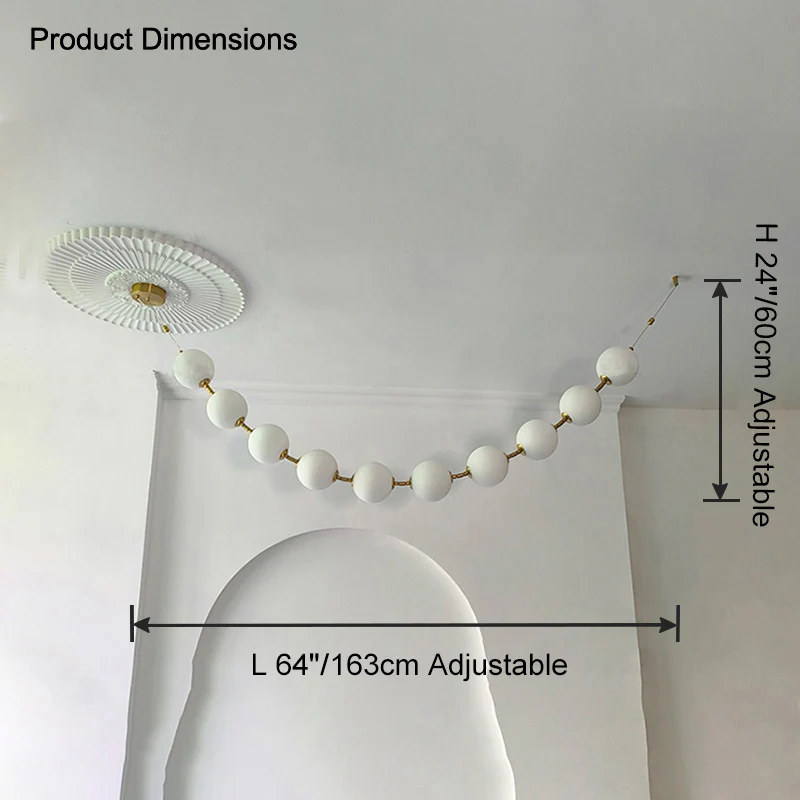 WOMO Pearl Acrylic Ball Chandelier-WM2705 - Image 14