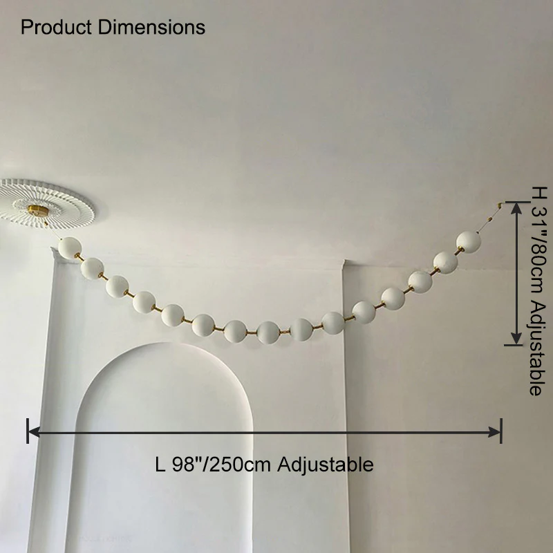 WOMO Pearl Acrylic Ball Chandelier-WM2705 - Image 18