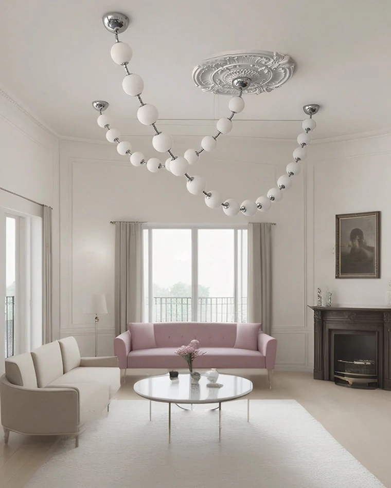 WOMO Pearl Acrylic Ball Chandelier-WM2705 - Image 2