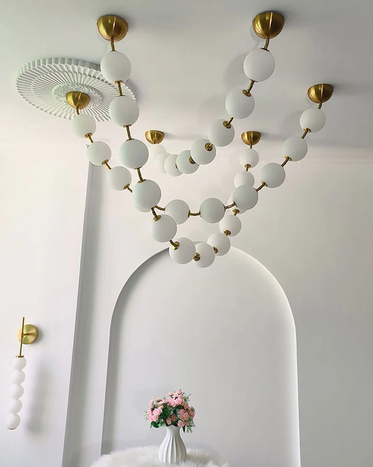 WOMO Pearl Acrylic Ball Chandelier-WM2705 - Image 8