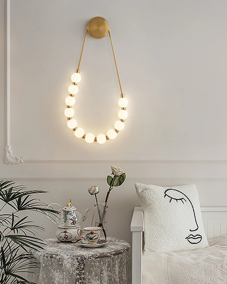 WOMO Pearl Necklace Elegent Wall Sconce-WM6145 - Image 10