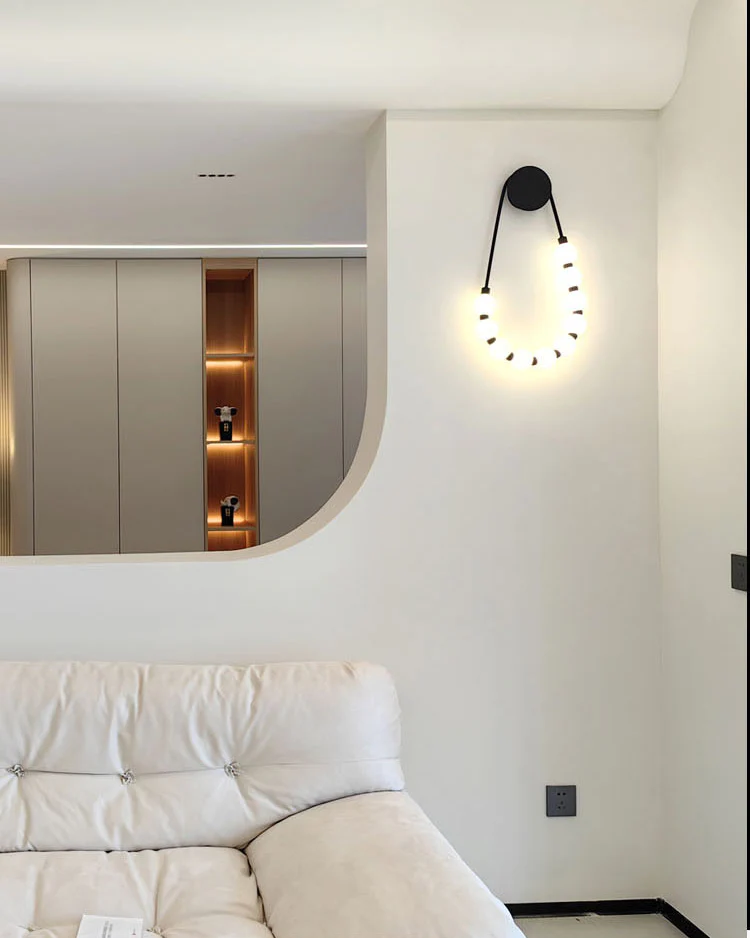 WOMO Pearl Necklace Elegent Wall Sconce-WM6145 - Image 3