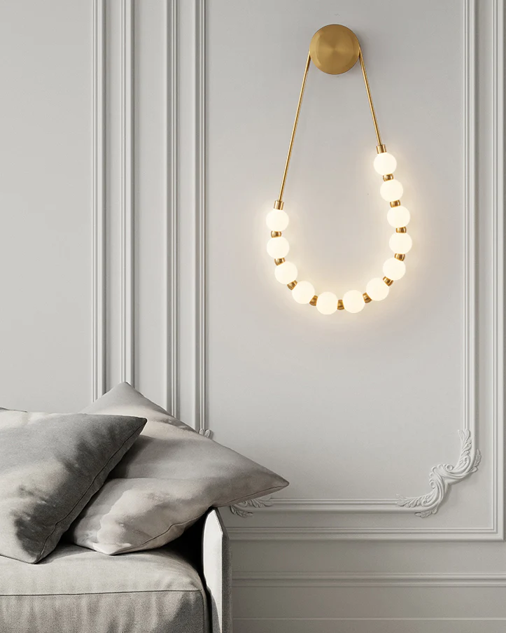 WOMO Pearl Necklace Elegent Wall Sconce-WM6145 - Image 4