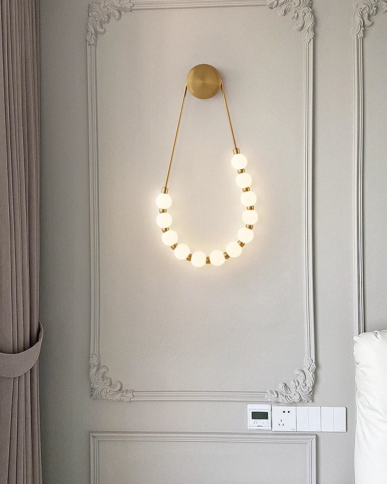 WOMO Pearl Necklace Elegent Wall Sconce-WM6145 - Image 7
