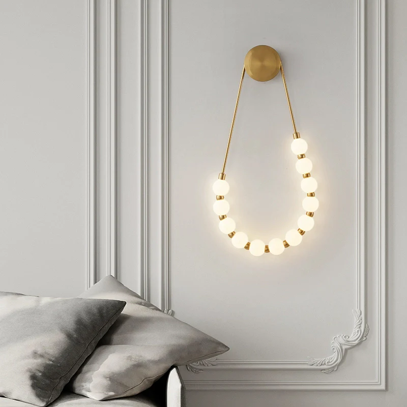 WOMO Pearl Necklace Elegent Wall Sconce-WM6145 - Image 8