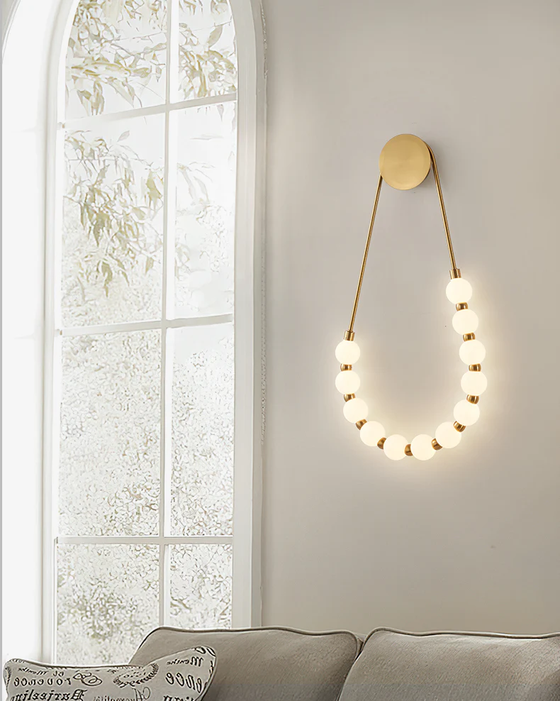 WOMO Pearl Necklace Elegent Wall Sconce-WM6145 - Image 9