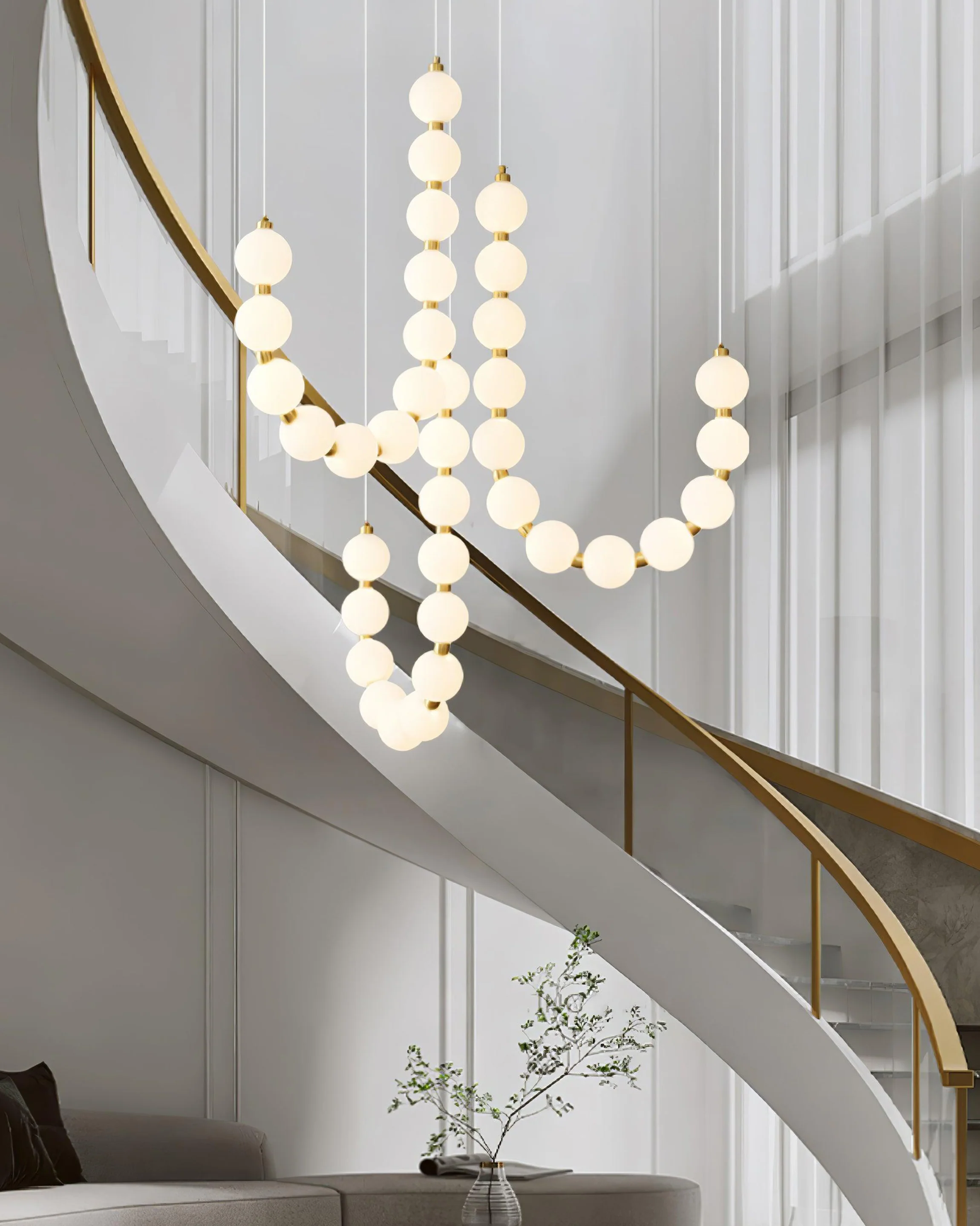 WOMO String Pearl Chandelier-WM2102 - Image 3