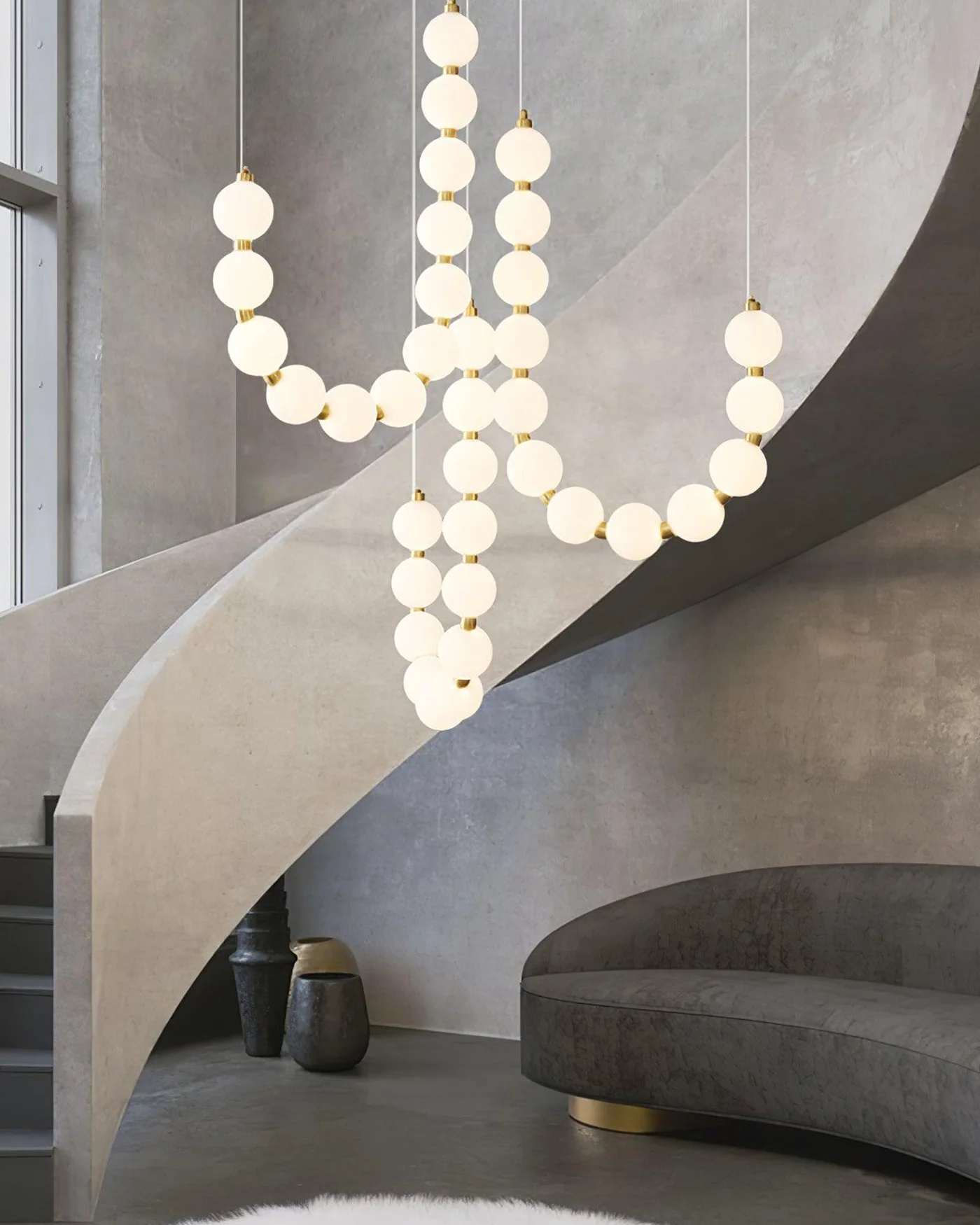 WOMO String Pearl Chandelier-WM2102 - Image 4
