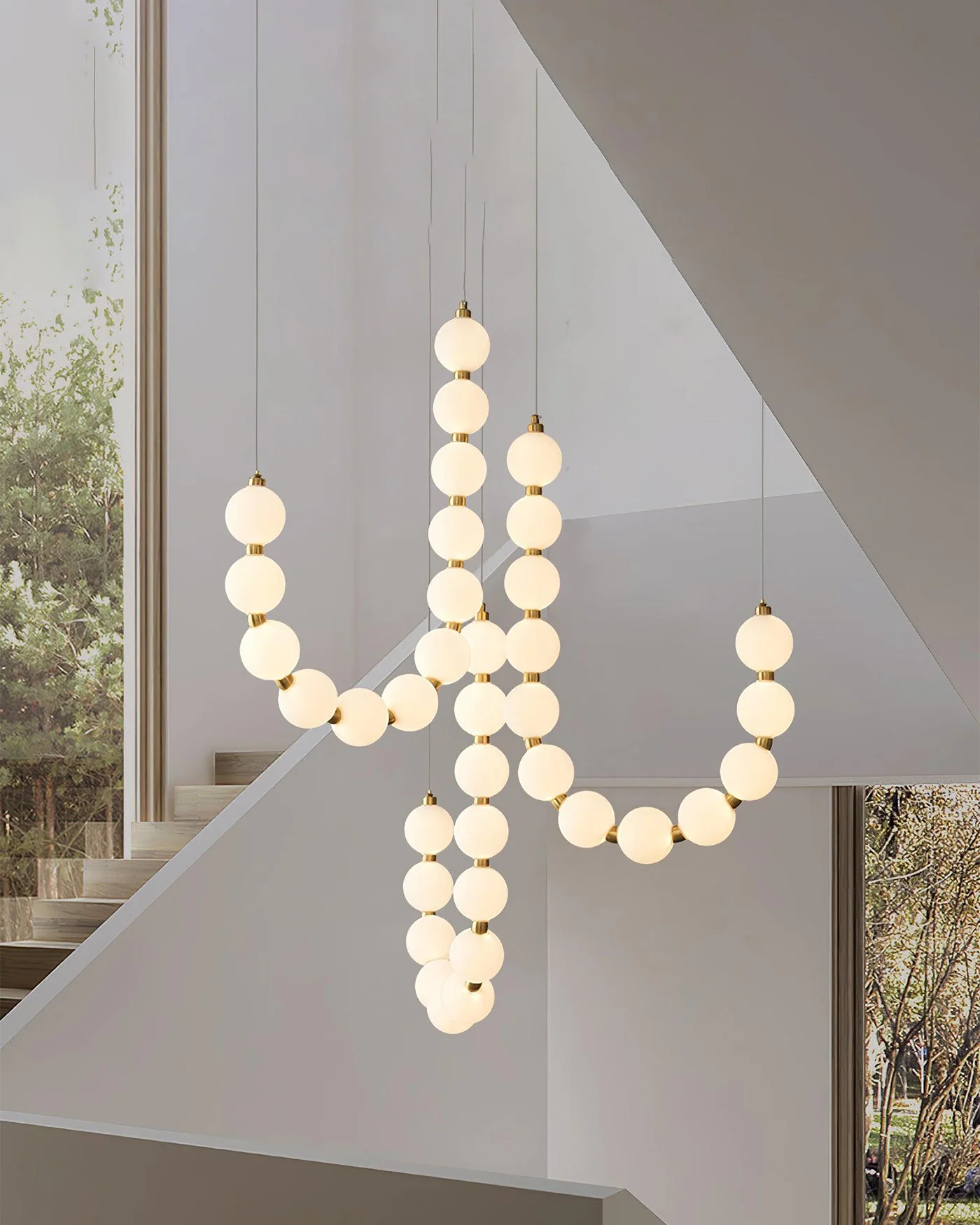 WOMO String Pearl Chandelier-WM2102 - Image 8