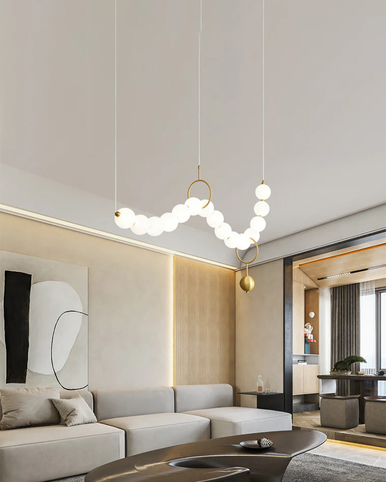 WOMO Pearl Brass Globe Dining Room Chandelier-WM2102a - Image 9
