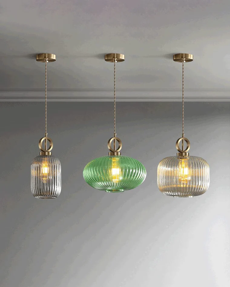 WOMO Reeded Glass Pendant Light-WM2264 - Image 5