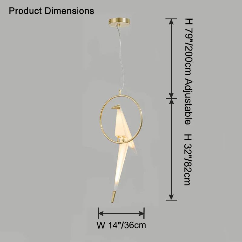WOMO Bird Origami Pendant Light-WM2734 - Image 14