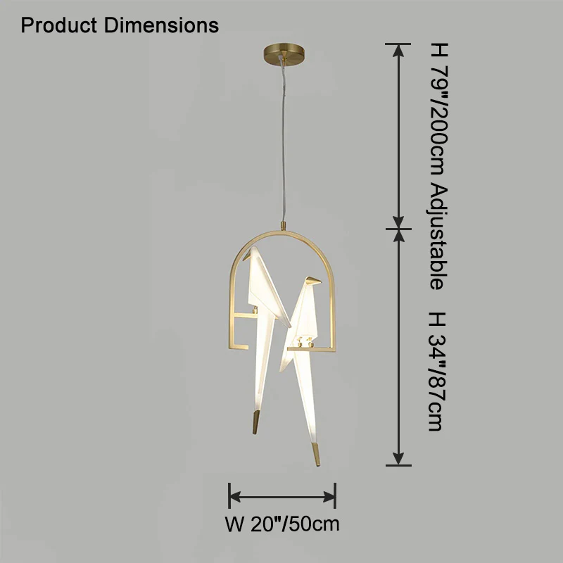 WOMO Bird Origami Pendant Light-WM2734 - Image 16
