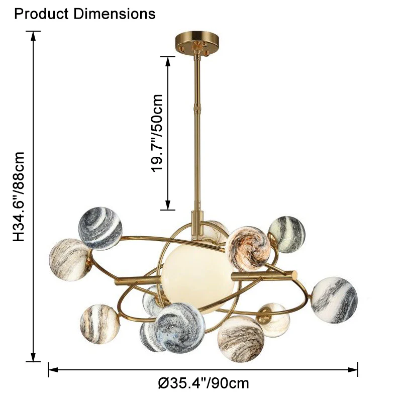 WOMO Planet Glass Chandelier-WM2385 - Image 30