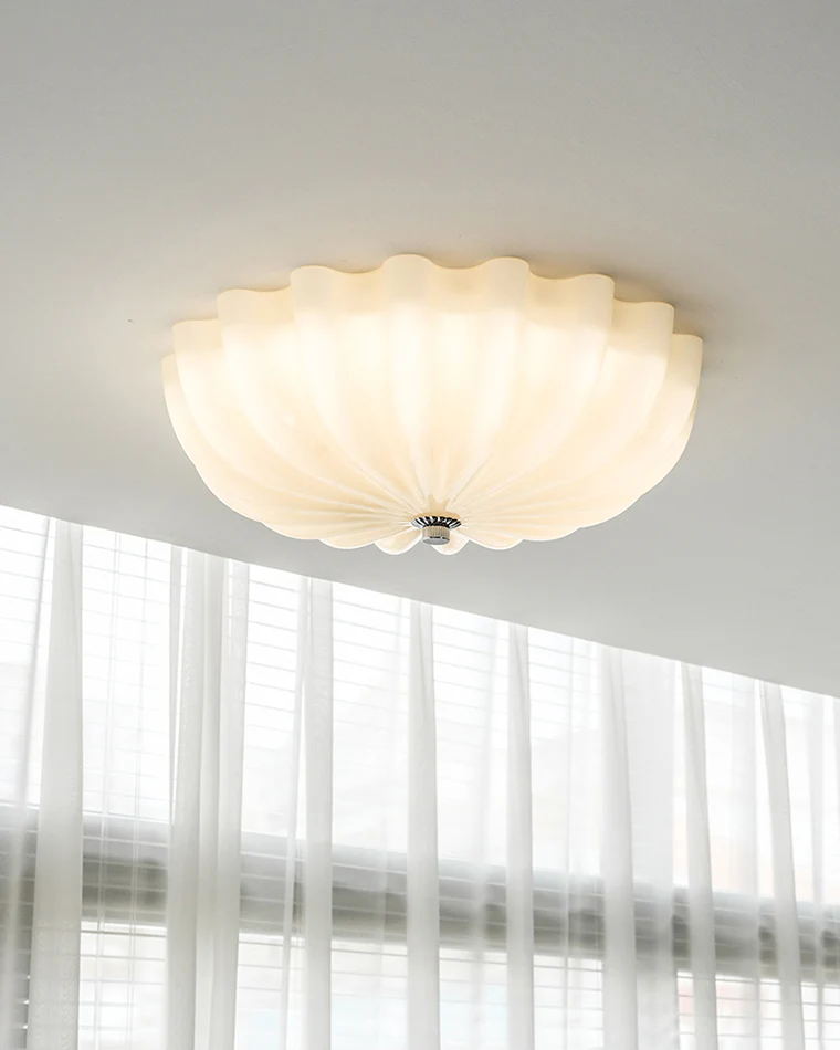 WOMO Pleated Glass Flush Mount Ceiling Light-WM1133 - Image 10
