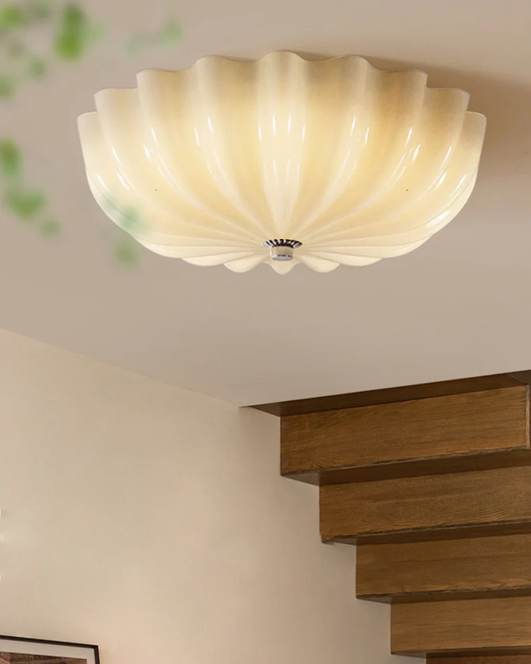 WOMO Pleated Glass Flush Mount Ceiling Light-WM1133 - Image 12