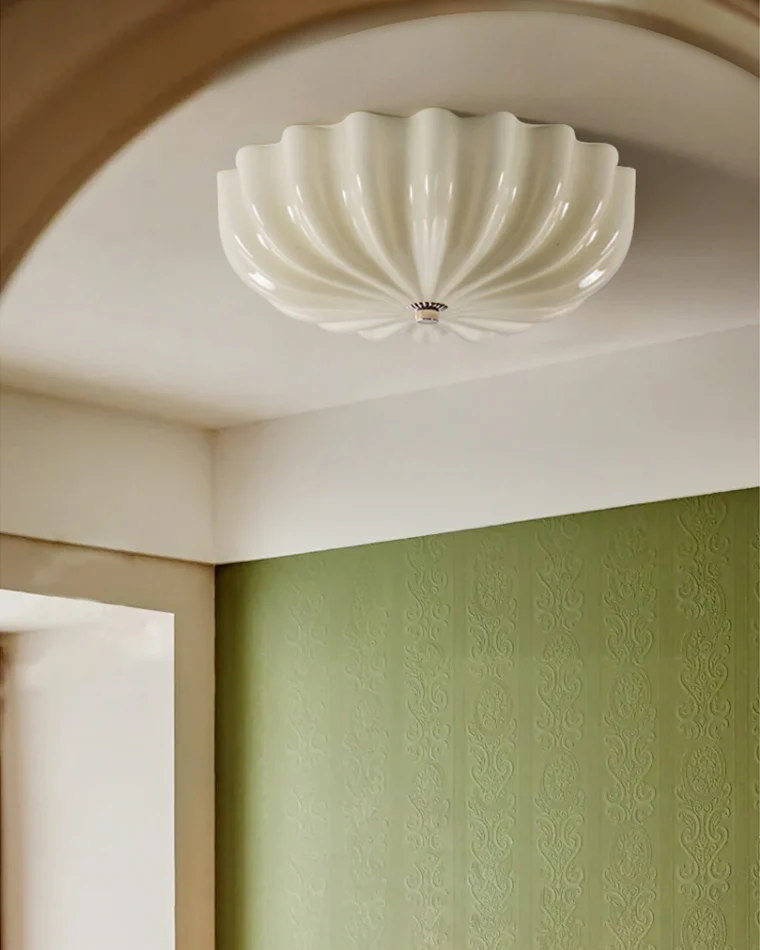 WOMO Pleated Glass Flush Mount Ceiling Light-WM1133 - Image 13