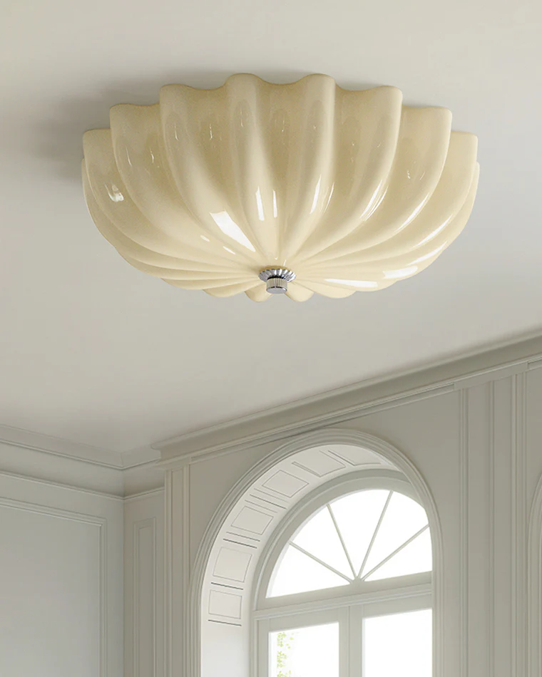 WOMO Pleated Glass Flush Mount Ceiling Light-WM1133 - Image 14