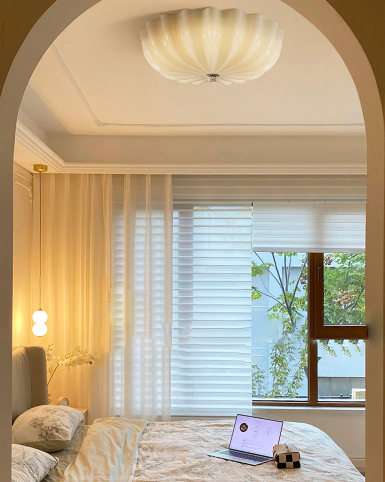 WOMO Pleated Glass Flush Mount Ceiling Light-WM1133 - Image 3