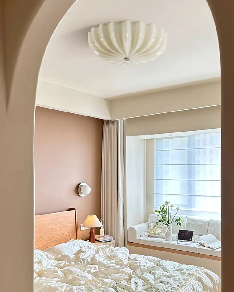 WOMO Pleated Glass Flush Mount Ceiling Light-WM1133 - Image 4