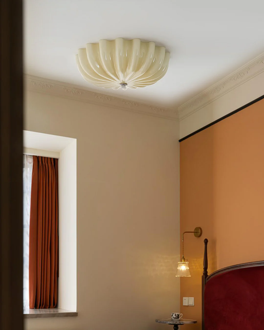 WOMO Pleated Glass Flush Mount Ceiling Light-WM1133 - Image 5