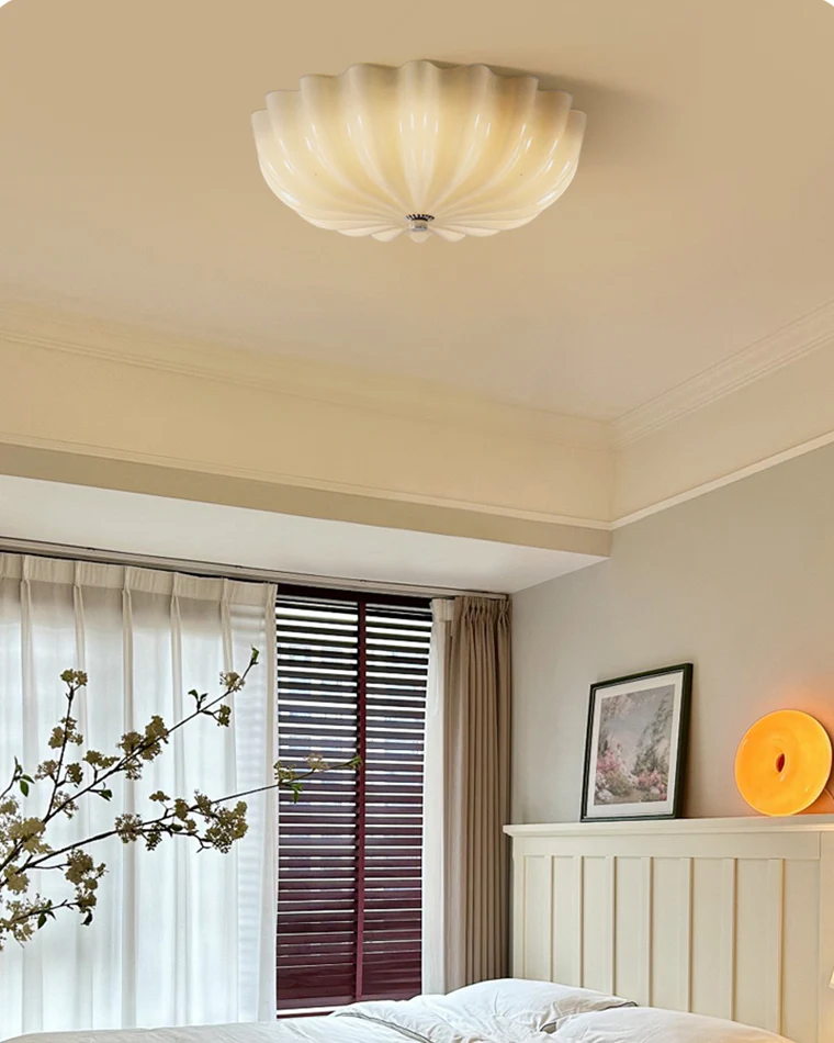 WOMO Pleated Glass Flush Mount Ceiling Light-WM1133 - Image 6