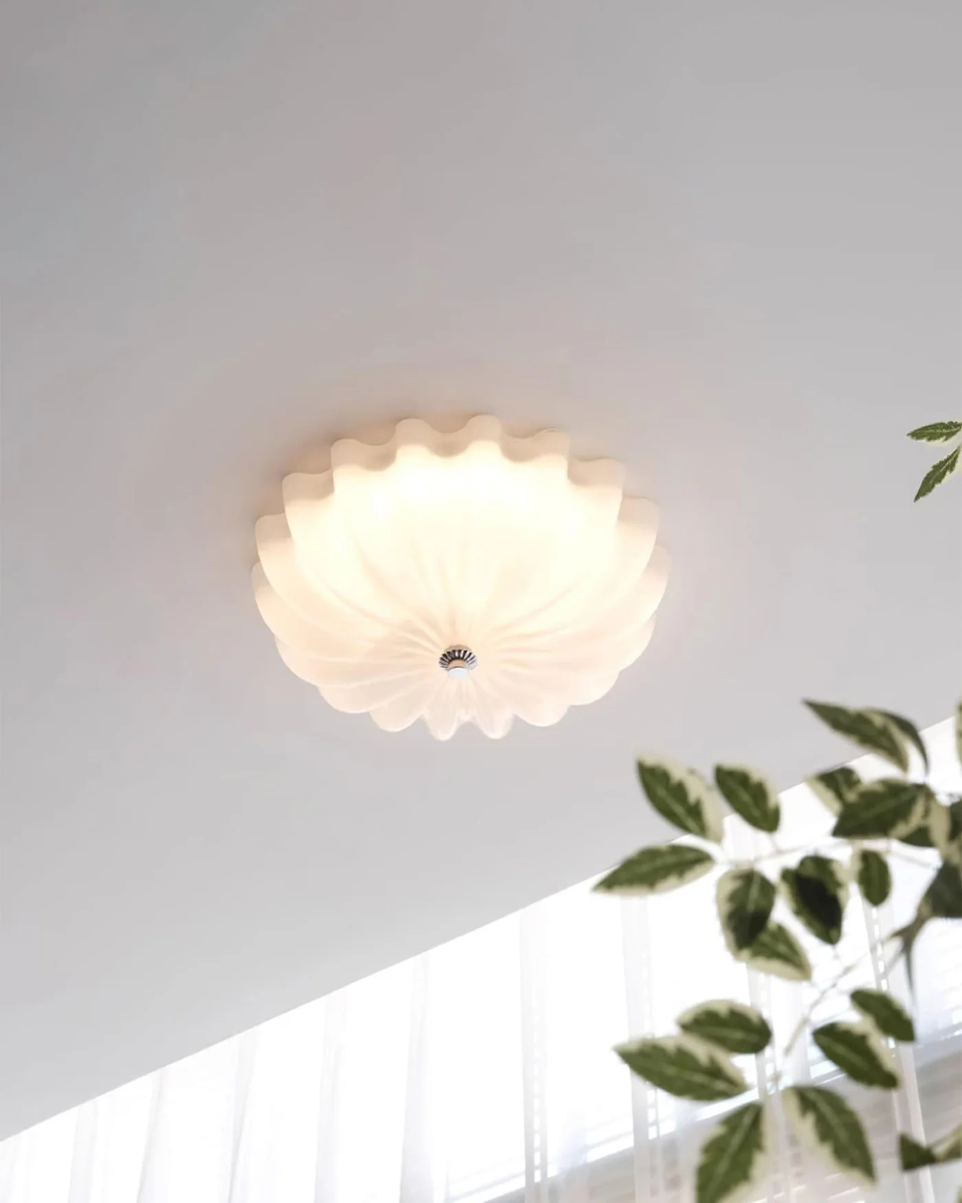 WOMO Pleated Glass Flush Mount Ceiling Light-WM1133 - Image 7