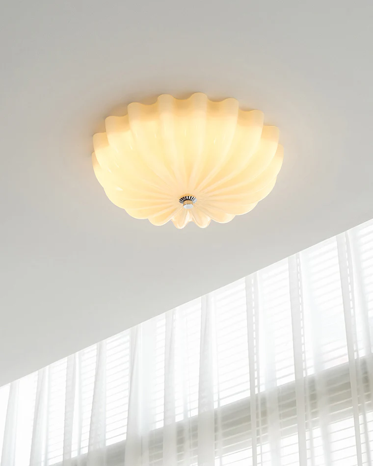 WOMO Pleated Glass Flush Mount Ceiling Light-WM1133 - Image 8