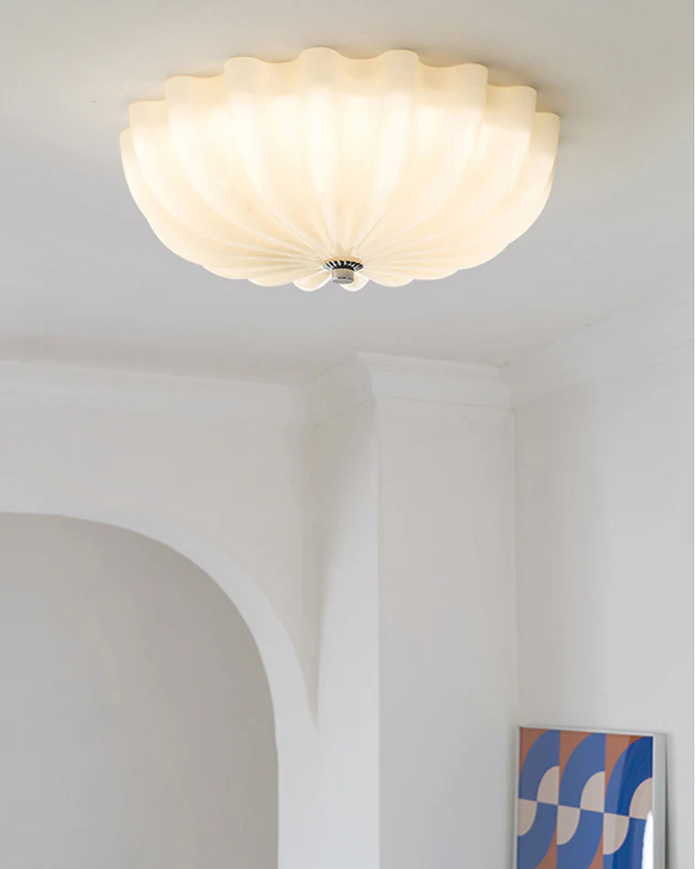 WOMO Pleated Glass Flush Mount Ceiling Light-WM1133 - Image 9