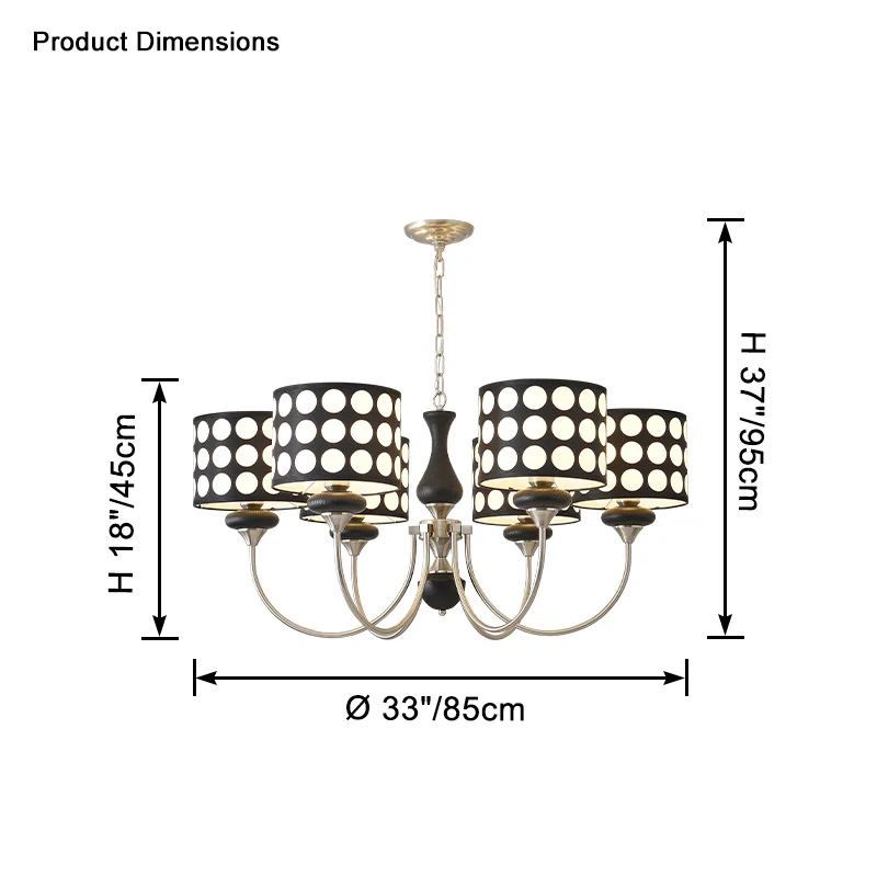 WOMO Polka Shaded Chandelier-WM2913 - Image 26