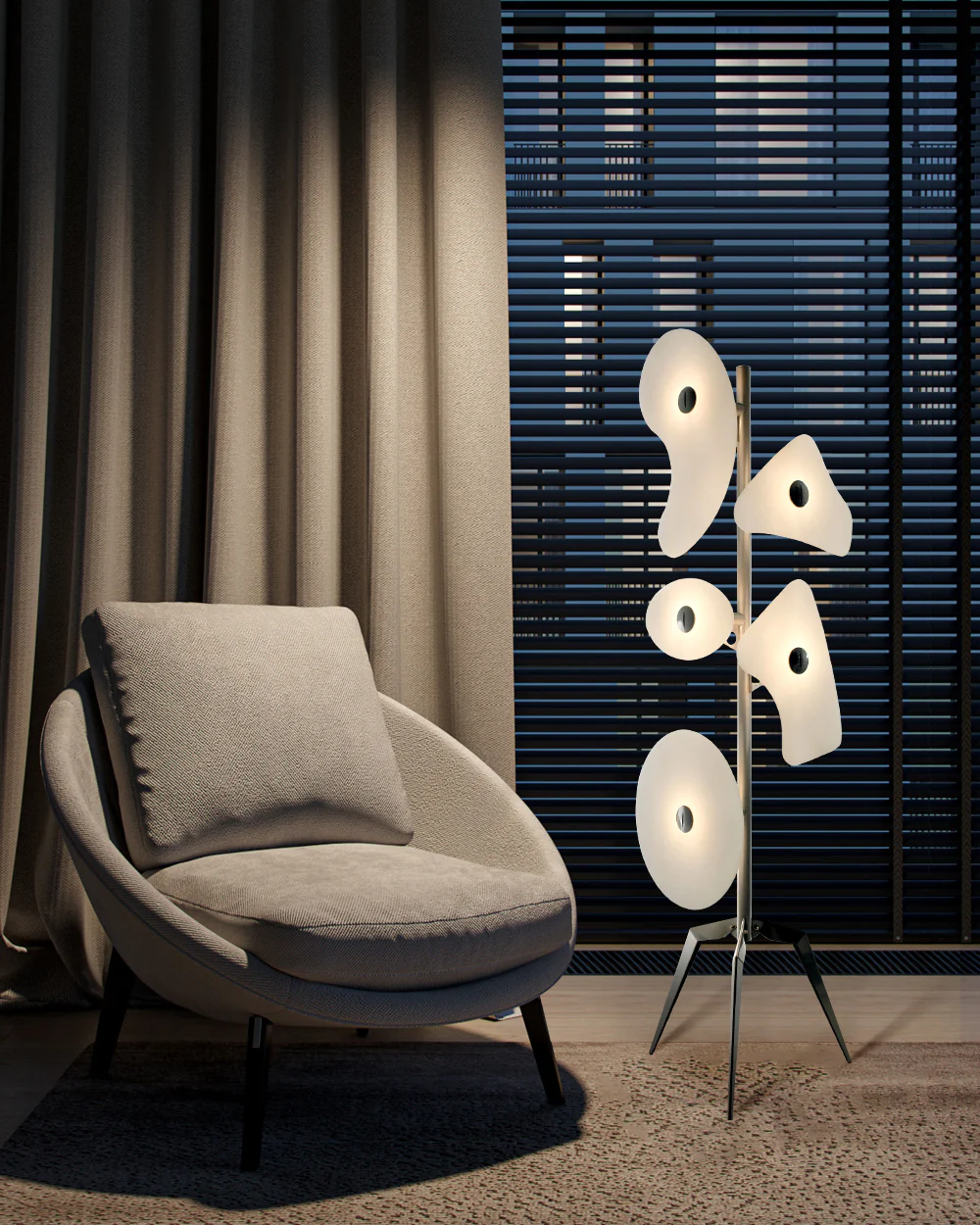 WOMO Post Modern Tripod Floor Lamp-WM7088 - Image 3